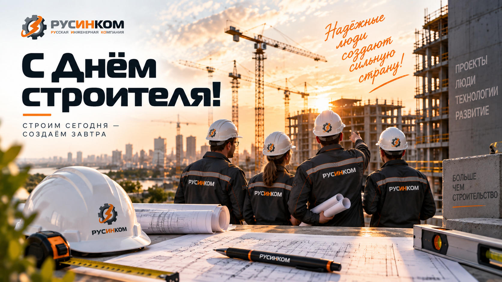 С Днём строителя — РУСИНКОМ